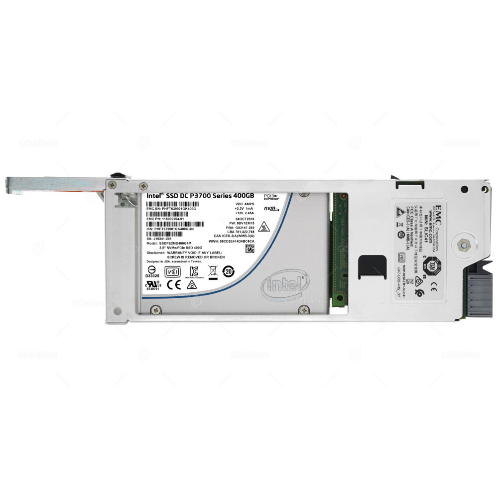 303.404.001A.02 EMC  INTEL DC P3700 400GB NVME/PCIE SSD FLASH V2 I/O MODULE FOR VMAX 250F 303-404-001-A-02, 118000264-01